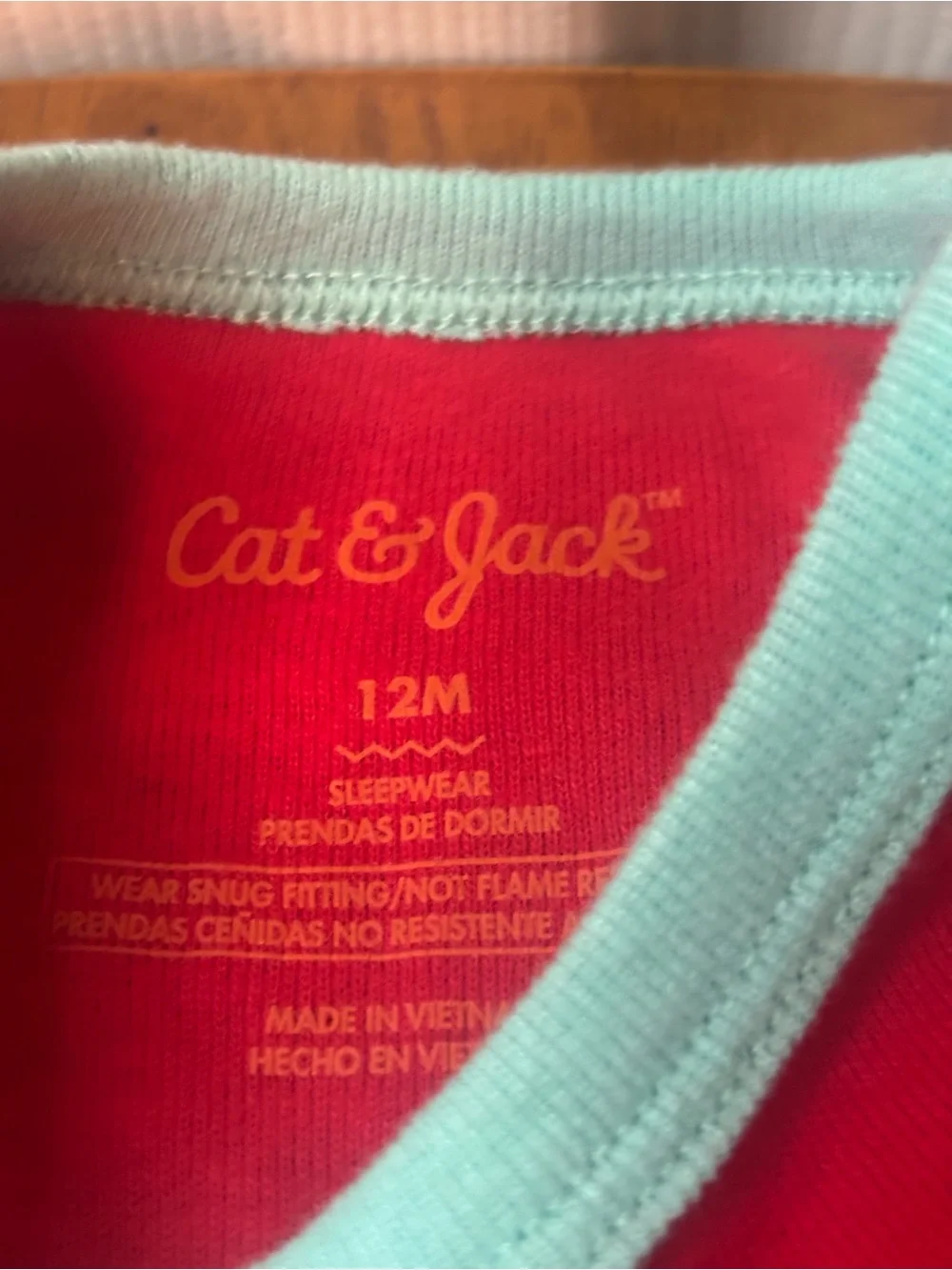 Cat & Jack Red Top with Mint Unicorn Print Pajama Set